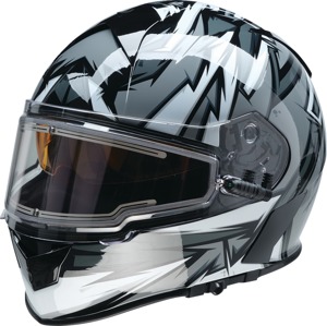 Z1R Warrant Neuron Snow Electric Helmet 2XL Gray - Full face snow helmet with heated shield
