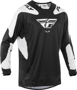Fly Racing Kinetic Sym Jersey Black/White Medium - Offroad jersey, Black/White, Medium