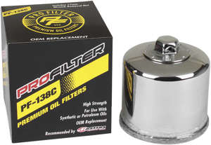 Oil Filter - Chrome - For 86-17 Aprilia Suzuki Kymco Arctic Cat