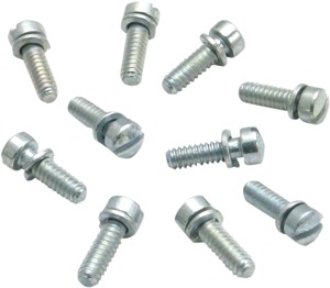 S&S Cycle Float Bowl Slotted Screws 10-24 x 3/4in 10 Pack - Zinc-plated float bowl screws, 10 pack