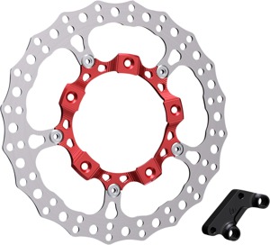 Left Side 14" Full Floating Rotor w/ Bracket Red