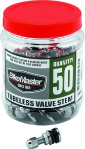 BikeMaster Chrome Tubeless Valve Stems 50-Pack - Chrome tubeless valve stems, 50 pack
