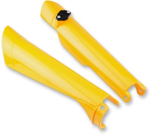Cycra Yellow Fork Guards Plastic Fits 01-14 KTM 125-500 SX/XC/FE/FS/TE