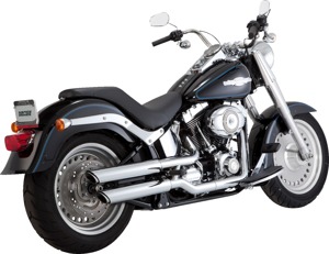 Vance & Hines Twin Slash 3" Slip-On Mufflers Chrome For Harley Softail Fat Boy