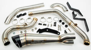 Two Brothers Comp-S 2-Into-1 Turnout Exhaust Brushed Fits Harley Softail