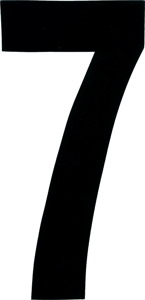 #7 7" Tall Black "Extreme" Stick-On Race Numbers - 3 Pack