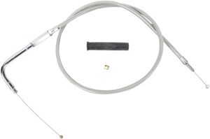 Drag Specialties Stainless Braided Throttle Cable For Harley-Davidson - Throttle cable, stainless braided, For Harley-Davidson