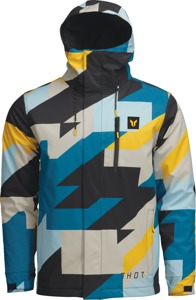 THOR Brave Tour Jacket Men's Blue Light Gray Black Yellow Medium - All-weather men's jacket, size M, Blue/Gray/Black/Yellow