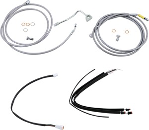 Extended Braided S.S. Control Cable Kit For 15" - Fits 17-20 Harley Davidson FLH Touring Models