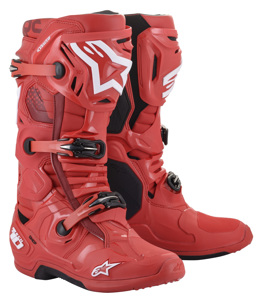 Alpinestars Tech 10 Boots Red US 9 Offroad Adult MX - Premium offroad boots, Red, US 9, For MX and enduro