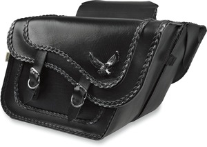 Willie & Max Black Magic Super Slant Saddlebags Black 16"x11"x6.5"