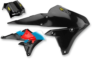 Cycra Powerflow Radiator Shrouds Black Fits 15-19 Yamaha WR250F