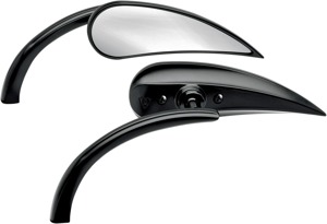 Arlen Ness Rad 2 Teardrop Mirror Black Right 4-1/2"x1-1/2" Aluminum