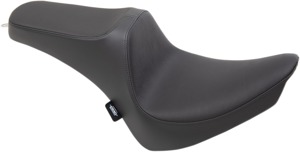 Predator Smooth Vinyl 2-Up Seat Black Foam - For 00-05 FXST, 00-17 FLST, 00-06 FLSTF