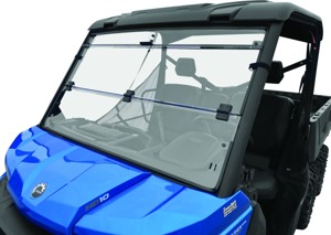 QuadBoss Windbreak Folding Windshield Clear Fits 16-22 Can-Am Defender HD10