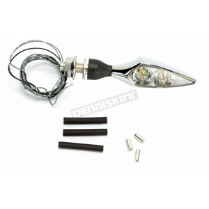 Kuryakyn Rhombus Front Right Marker Light White/Amber Chrome