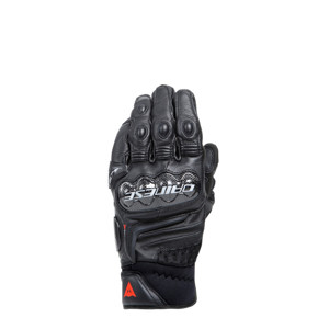 Dainese Carbon 4 Short Leather Gloves Black/Black 3XL - Short leather gloves with carbon knuckles