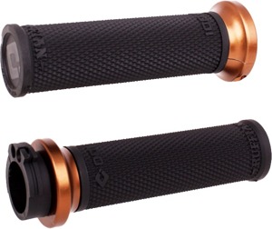 ODI Rufian Lock On Grips Black/Bronze Cable Throttle - Performance grips for cable throttle V-Twin motorcycles