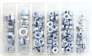 Bolt Flange Nut Assortment 140 Piece Kit Silver M5-M10