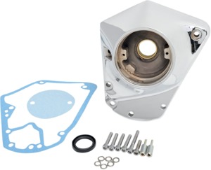 Drag Specialties Cam Cover Chrome For Harley-Davidson Big Twin Models - Chrome cam cover kit for Harley Big Twin models