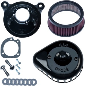 Black Stealth Mini Teardrop Air Cleaner by S&S Fits Harley-Davidson