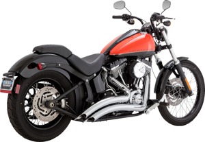 Vance & Hines Big Radius 2-Into-2 Chrome Exhaust For Harley Softail 86-09 - Full system chrome exhaust For Harley Softail 86-09