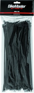 BikeMaster 11in Cable Ties Black 100 Pack - 11in black cable ties, 100 pack