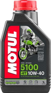 Motul 5100 10W40 4T Synthetic Blend Oil 1L - 4-stroke synthetic blend oil, 10W40, 1 liter
