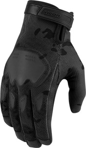 ICON Hooligan CE Short Cuff Gloves Camo Gray/Black Men's Size S - CE certified street gloves for men in Camo Gray/Black