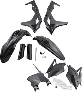 Cycra Powerflow Body Kit - Black Fits Kawasaki