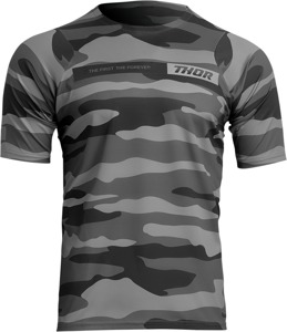 Thor Assist Short-Sleeve Jersey Camo Gray Men's Medium - Performance MTB jersey, camo gray, men's medium