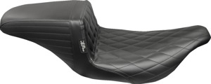 Le Pera Kickflip Seat Diamond Black For Harley FLHT/FLTR 2007+ - Diamond stitch 2-up seat For Harley FLHT, FLTR 2007+