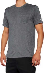 100% Men's Mission Athletic Tee, Heather Charcoal, Size S