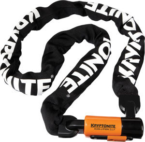 Kryptonite Evo 4 Chain Lock 5ft Black/Orange - 5ft heavy-duty security chain lock in black/orange