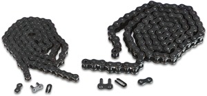 Parts Unlimited 520H Heavy Duty Motorcycle Chain 128 Link Black - 520H 128 link non-seal chain, black