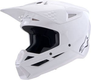 Alpinestars SM3 Solid Helmet White Gloss Large - Gloss white MX helmet, size large