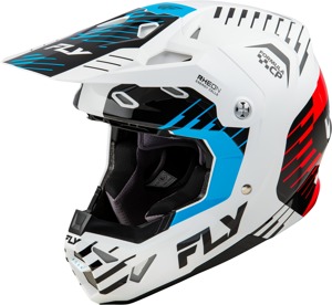 Fly Racing Formula CP Slice Helmet White/Red/Cyan SM - ECE/DOT approved helmet For Small size