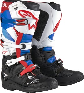 Alpinestars Tech 7 Enduro Drystar Boots US 12 Black White Blue Red - Waterproof enduro boots, US size 12, Black/White/Blue/Red