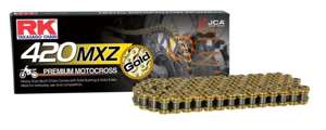 RK 420 MXZ Heavy Duty Drive Chain Gold 114 Links - Gold 420 MXZ chain, 114 links, for mini MX/SX bikes