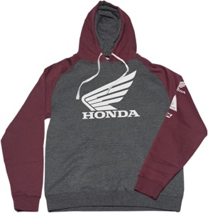 Factory Effex Men's Honda Wing Hoody Charcoal/Burgundy Size L