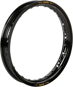Excel Takasago 14x1.60 28H Rear Rim Black - 14x1.60 28-hole black rear rim For Kawasaki KX/KLX
