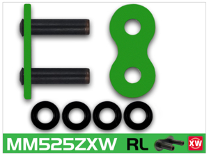 RK ZXW Series 525 Rivet Connecting Link Green - Replacement link for RK 525 ZXW sealed chains