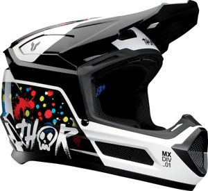 Thor Youth Fleet Splat Helmet - Medium, Black - Youth MX helmet with Splat graphic