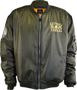Lethal Threat Bombs Away Jacket Green XL Men's - Men's XL green Bombs Away jacket by Lethal Threat