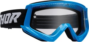 Thor Youth Combat Racer Goggles Blue Clear Lens Unisex One Size - Youth goggles with clear lens, blue graphic, unisex