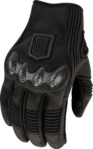 ICON Long Track CX Gloves Black Men's Large - Short cuff gloves with touchscreen fingers