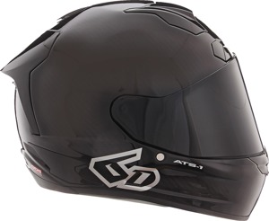 6D ATS-1R Solid Full Face Helmet Black Gloss Large - Full face helmet, black gloss, size large