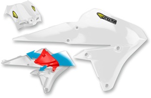 Cycra Powerflow Radiator Shrouds White Fits 15-19 Yamaha WR250F