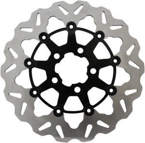Floating Wave Rotor Black Carrier - HD FLH FLT FXST FLST FXD XL