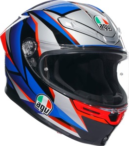 AGV K6 S Slashcut Full Face Helmet Black/Red/Blue Large - Full face helmet, Large, Black/Red/Blue, Unisex